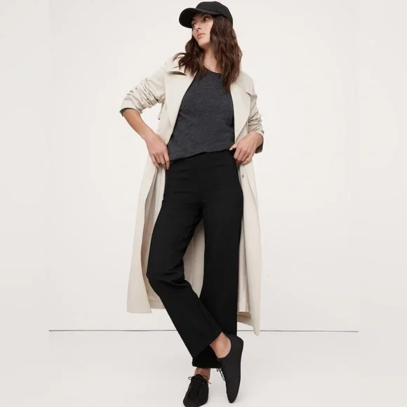 NWT Banana Republic Straightt Everywhere Black Ponte Ankle Pants Size Sm… - Picture 1 of 10